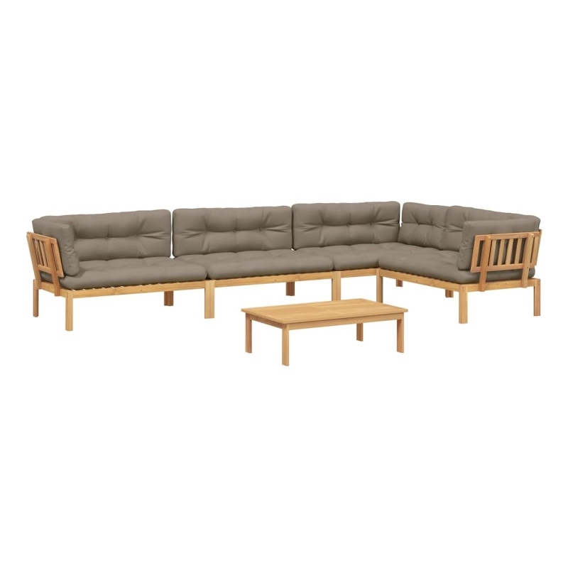 Afuera Living Solid Acacia Wood Large Modular Pallet Sofa Set