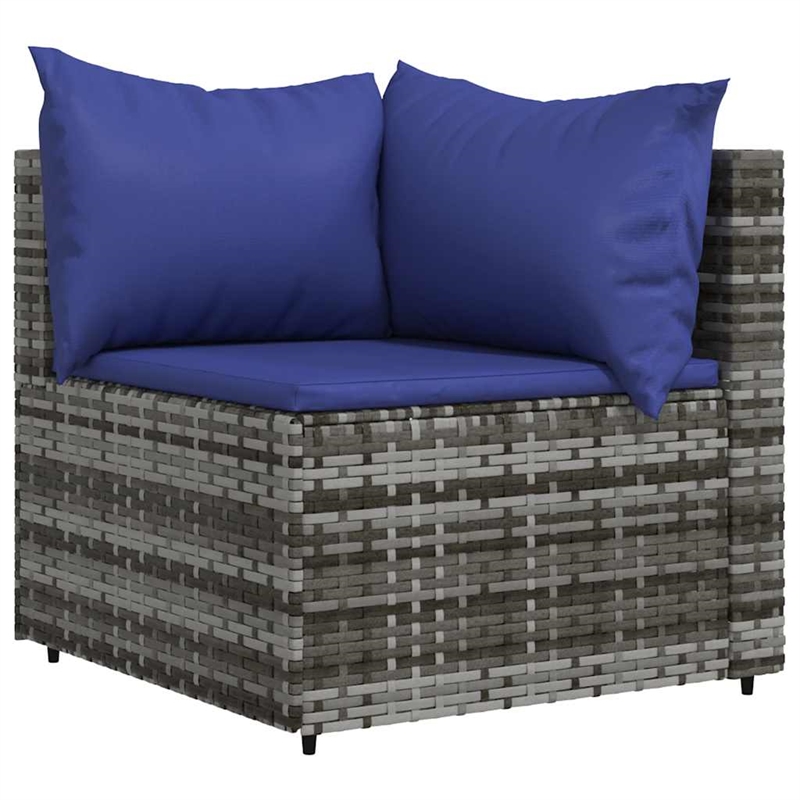 Afuera Living Contemporary Synthetic Poly Rattan Patio Lounge Set in Gray