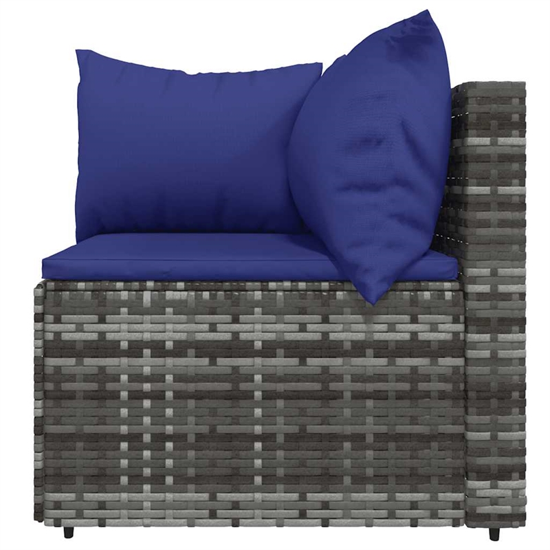 Afuera Living PE Rattan Standard Modular Patio Lounge Set Gray