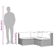 Afuera Living PE Rattan Standard Modular Patio Lounge Set Gray