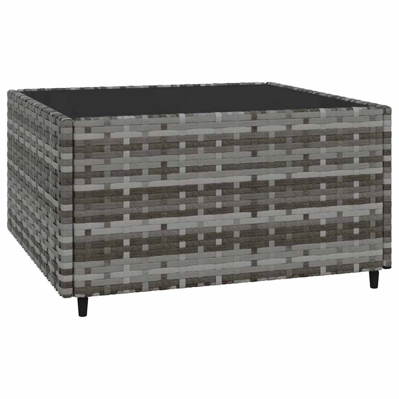 Afuera Living Rattan 4 PC Patio Lounge Set With Cushions in Dark Blue/Gray Frame