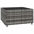 Afuera Living Rattan 4 PC Patio Lounge Set With Cushions in Dark Blue/Gray Frame