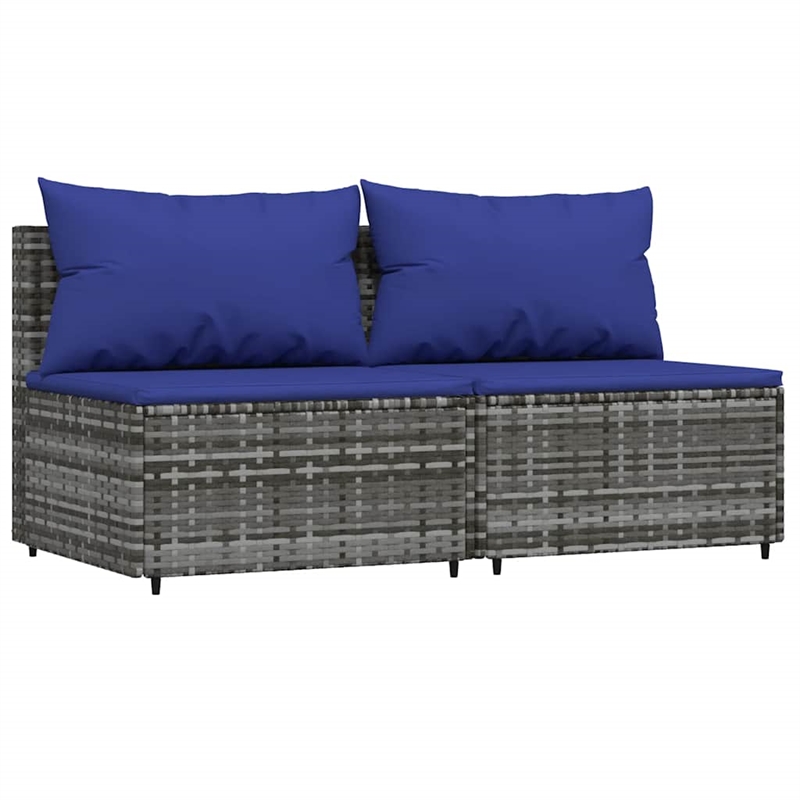 Afuera Living Patio Lounge Set in Gray PE Rattan Standard Adjustable Feet