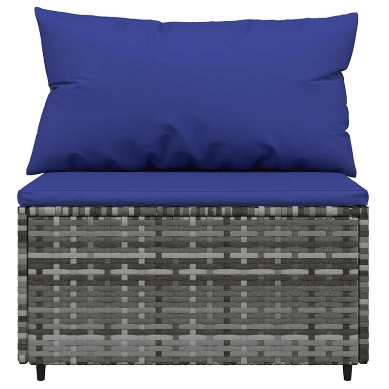 Afuera Living Patio Lounge Set in Gray PE Rattan Standard Adjustable Feet