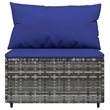 Afuera Living Patio Lounge Set in Gray PE Rattan Standard Adjustable Feet