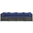 Afuera Living Contemporary Synthetic Poly Rattan Patio Lounge Set in Gray