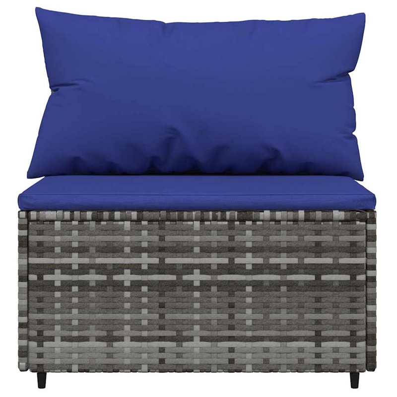 Afuera Living Contemporary Synthetic Poly Rattan Patio Lounge Set in Gray