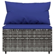 Afuera Living Contemporary Synthetic Poly Rattan Patio Lounge Set in Gray