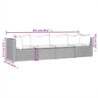 Afuera Living Contemporary Synthetic Poly Rattan Patio Lounge Set in Gray