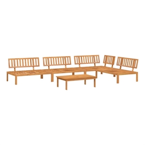 Afuera Living 5 Piece Solid Acacia Wood Pallet Sofa Set in Natural Wood