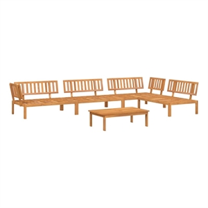 Afuera Living Solid Acacia Wood Standard Modular Pallet Sofa Set in Natural Wood