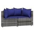 Afuera Living Contemporary Synthetic Poly Rattan Patio Lounge Set in Gray