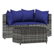 Afuera Living Contemporary Synthetic Poly Rattan Patio Lounge Set in Gray