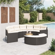 Afuera Living PE Rattan Large Patio Sofa Set in Black With Removable Covers