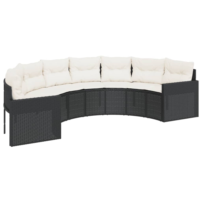 Afuera Living PE Rattan Large Patio Sofa Set in Black With Removable Covers
