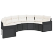 Afuera Living PE Rattan Large Patio Sofa Set in Black With Removable Covers