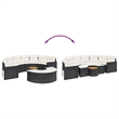 Afuera Living PE Rattan Large Patio Sofa Set in Black With Removable Covers