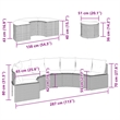 Afuera Living PE Rattan Garden Sofa Set in Gray With Steel Frame and Glass Table