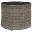Afuera Living PE Rattan Garden Sofa Set in Gray With Steel Frame and Glass Table