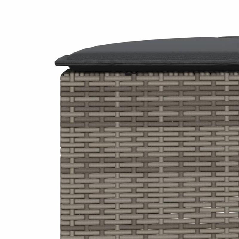 Afuera Living PE Rattan Garden Sofa Set in Gray With Steel Frame and Glass Table