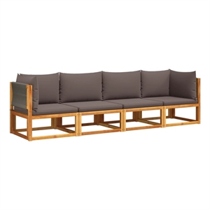 Afuera Living Contemporary 4 Piece Garden Sofa Set With Cushions in Gray
