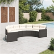 Afuera Living PE Rattan Large Patio Sofa in Black & Cream With White Frame