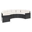 Afuera Living PE Rattan Large Patio Sofa in Black & Cream With White Frame