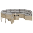 Afuera Living PE Rattan Large Patio Sofa With Removable Covers in Beige