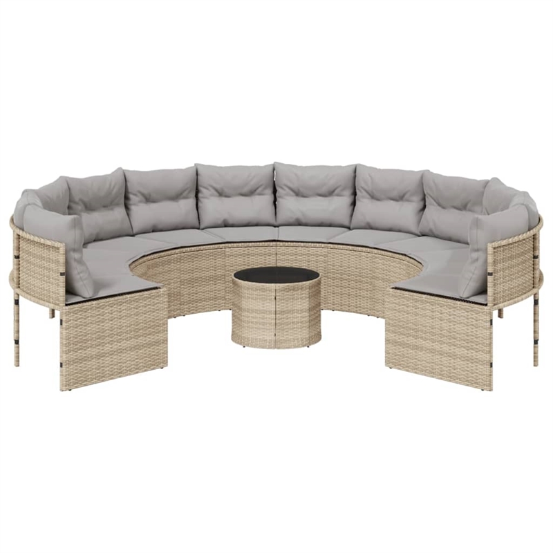 Afuera Living PE Rattan Large Patio Sofa With Removable Covers in Beige