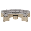 Afuera Living PE Rattan Large Patio Sofa With Removable Covers in Beige