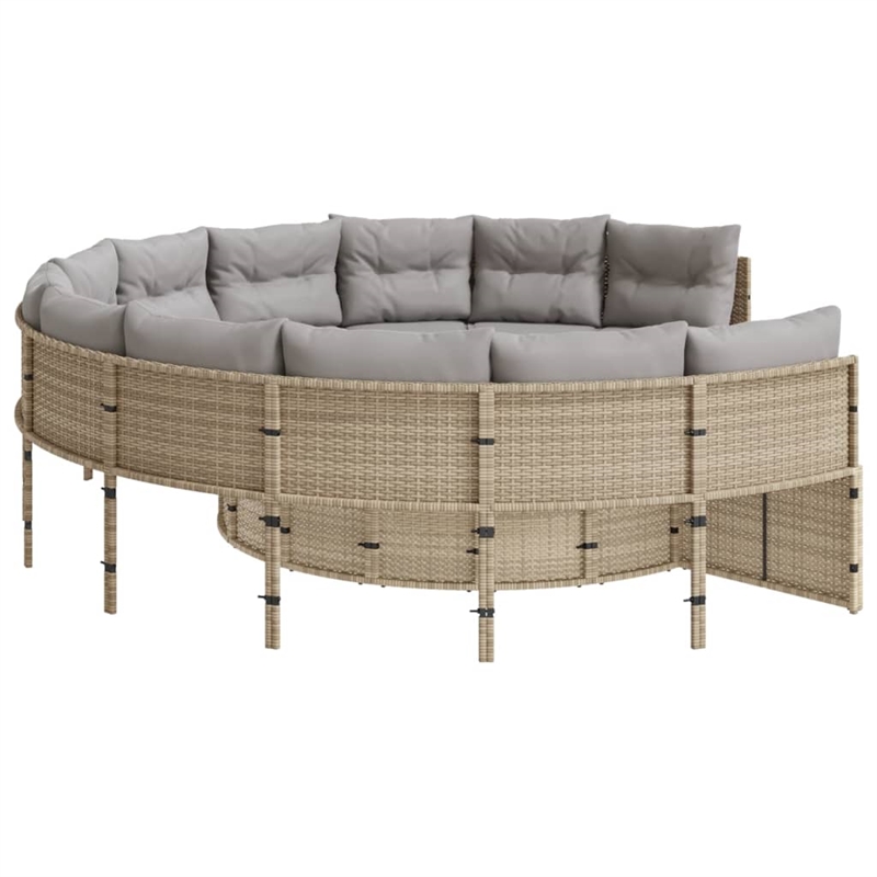 Afuera Living PE Rattan Large Patio Sofa With Removable Covers in Beige