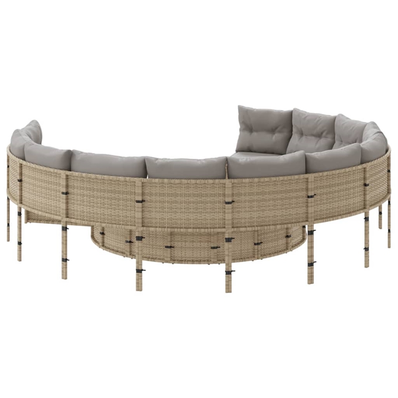 Afuera Living PE Rattan Large Patio Sofa With Removable Covers in Beige