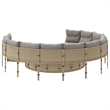 Afuera Living PE Rattan Large Patio Sofa With Removable Covers in Beige