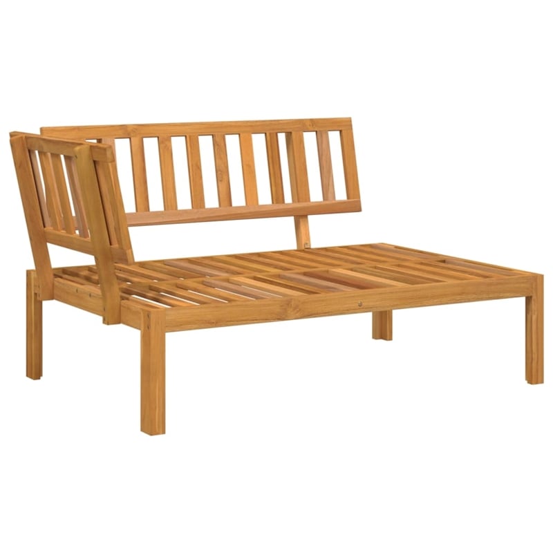 Afuera Living Solid Acacia Wood Medium Modular Patio Sofa in Natural Wood