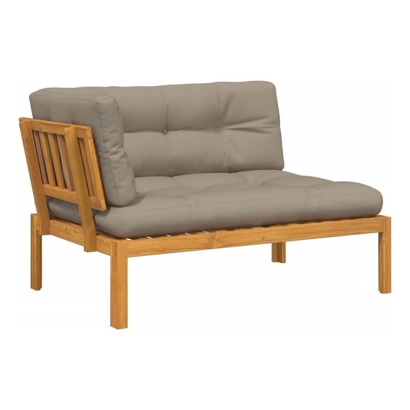 Afuera Living Solid Acacia Wood Medium Modular Patio Sofa in Natural Wood
