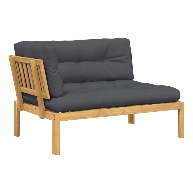 Afuera Living Wood Pallet Corner Sofa with Oil Finish & Anthracite Cushions