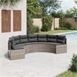 Afuera Living Contemporary Half-Round PE Rattan Large Patio Sofa in Gray