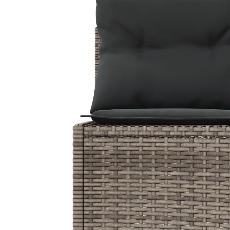 Afuera Living Contemporary Half-Round PE Rattan Large Patio Sofa in Gray
