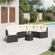 Afuera Living UV-Resistant Large Poly Rattan Garden Sofa in Black