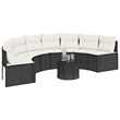 Afuera Living UV-Resistant Large Poly Rattan Garden Sofa in Black
