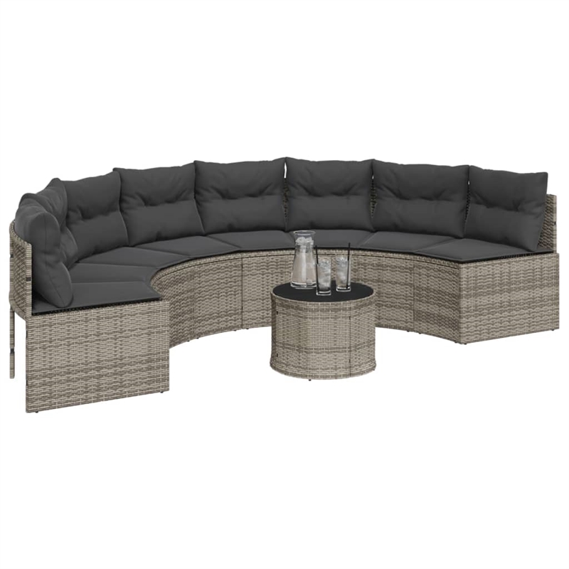 Afuera Living Contemporary Durable Poly Rattan Garden Sofa in Gray