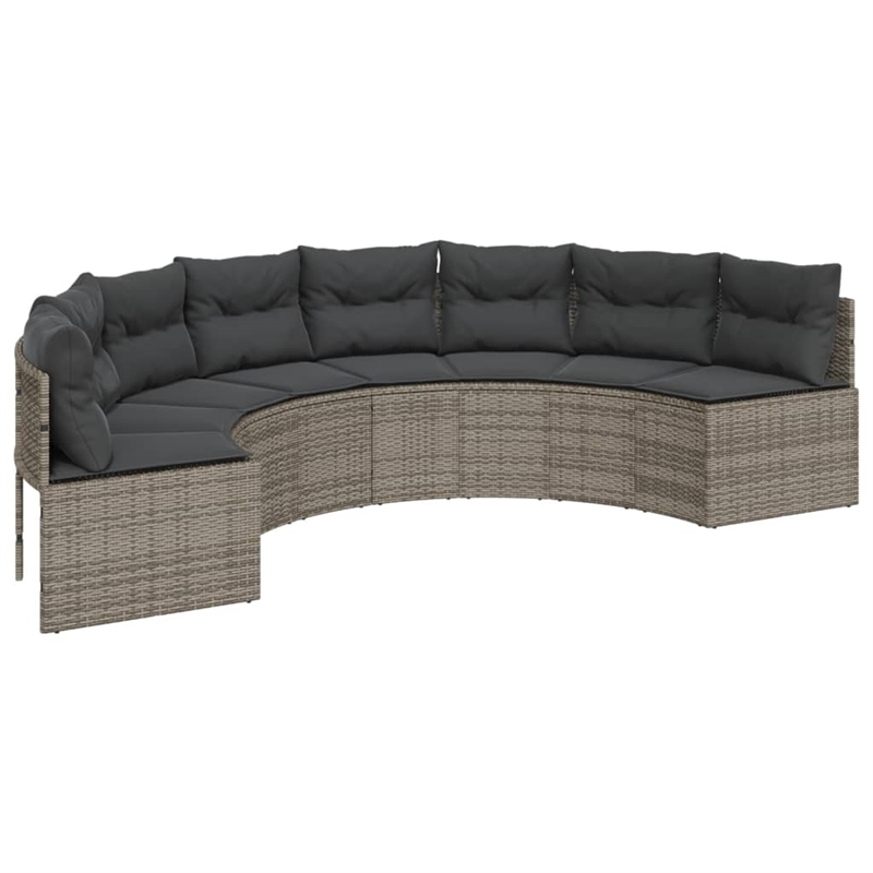 Afuera Living Contemporary Durable Poly Rattan Garden Sofa in Gray