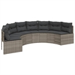 Afuera Living Contemporary Durable Poly Rattan Garden Sofa in Gray