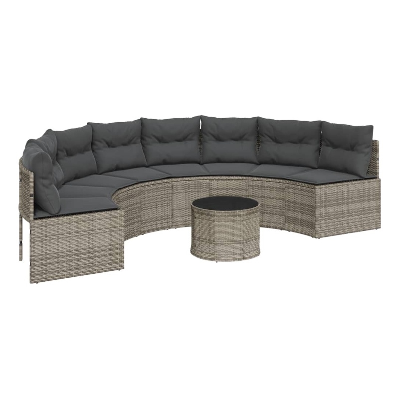Afuera Living Contemporary Durable Poly Rattan Garden Sofa in Gray