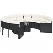 Afuera Living Poly Rattan Large Garden Sofa With Removable Covers in Black
