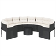 Afuera Living Poly Rattan Large Garden Sofa With Removable Covers in Black