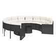 Afuera Living Poly Rattan Large Garden Sofa With Removable Covers in Black