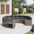 Afuera Living Contemporary Synthetic Poly Rattan Patio Sofa in Gray