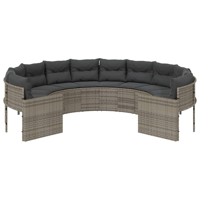 Afuera Living Contemporary Synthetic Poly Rattan Patio Sofa in Gray