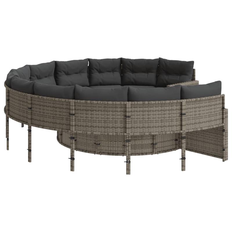 Afuera Living Contemporary Synthetic Poly Rattan Patio Sofa in Gray